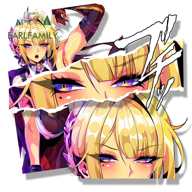 EARLFAMILY Ahegao Evelyn Fanart Car Sticker Zenless Zone Zero Sketch Waifu Decal JDM Funny Peek Girl Graffiti Slap Stickers