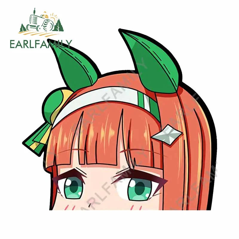 EARLFAMILY Anime Waifu Peeker Decal JDM Cartoon Girl Car Stickers Window Laptop Wall Decoration Auto Motorcycle Stickers