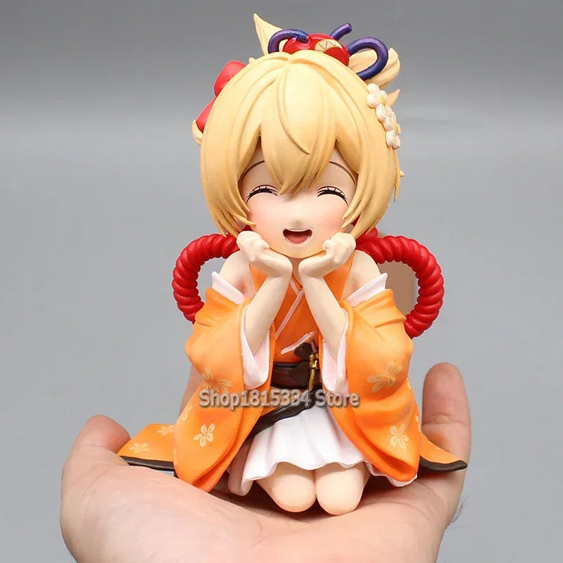 Cute Genshin Impact Figures Yoimiya Raiden Shogun Naganohara Yoimiya Yae Miko Action Figures Q Version Anime PVC Model Toys Gift