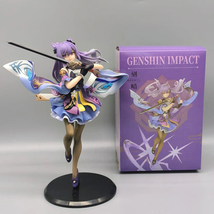 Genshin Impact Mini Figure – 25cm PVC Model, Sword Pose Collectible for Desktop Decoration