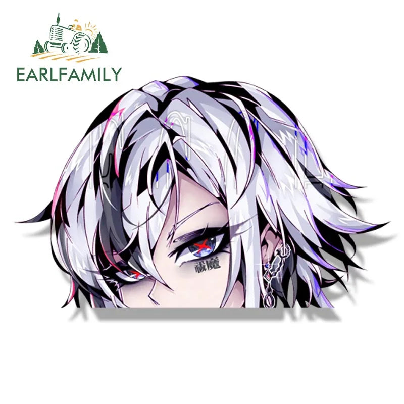 EARLFAMILY Gothic Fatui Arlecchino Fanart Car Sticker Anime Genshin Impact Knave Decal JDM Cartoon Peeker Girl Graffiti Stickers