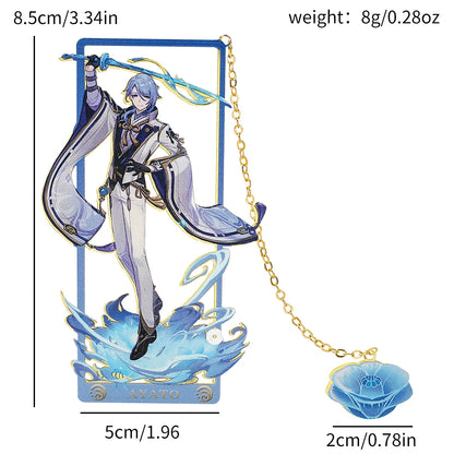 Genshin Impact Metal Bookmark – Elegant Anime Page Marker, Collectible Gift for Book Lovers & Fans