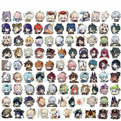 100Pcs Random Genshin Impact Acrylic Patch DIY Bag Jewelry Crafts Accessories for Keychain Brooch Phone Case Anime 2cm Ornament
