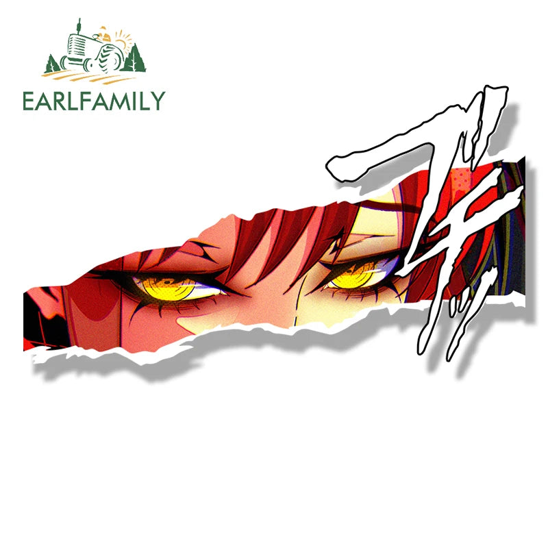 EARLFAMILY Unholy Makima Fanart Car Sticker Chibi Big Head Waifu Decal Car Styling JDM Peeker Racing Graffiti Slap Stickers