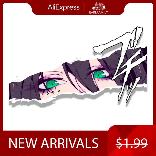 EARLFAMILY Gyaru Reze Fanart Car Sticker Anime Sketch Waifu Decal JDM Cartoon Peek Girl Bomb Demon Graffiti Sticker