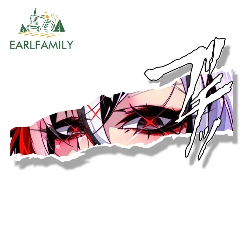 EARLFAMILY Rose Arlecchino Fanart Car Sticker Genshin Impact Tentacle Decal JDM Cartoon Peek Girl Graffiti Sketch Waifu Stickers