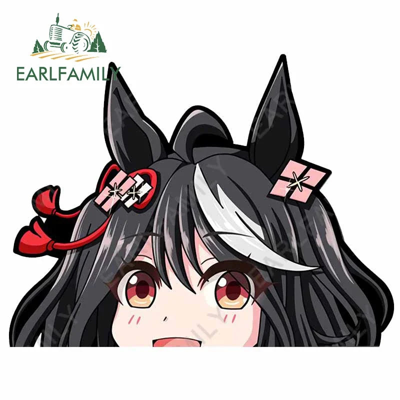 EARLFAMILY Anime Waifu Peeker Decal JDM Cartoon Girl Car Stickers Window Laptop Wall Decoration Auto Motorcycle Stickers
