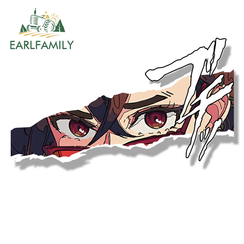 EARLFAMILY Gothic Punk Momo Ayase Fanart Car Sticker Hot Anime Turbo Granny Cat Decal JDM Graffiti Helmet Peek Stickers Car Wrap