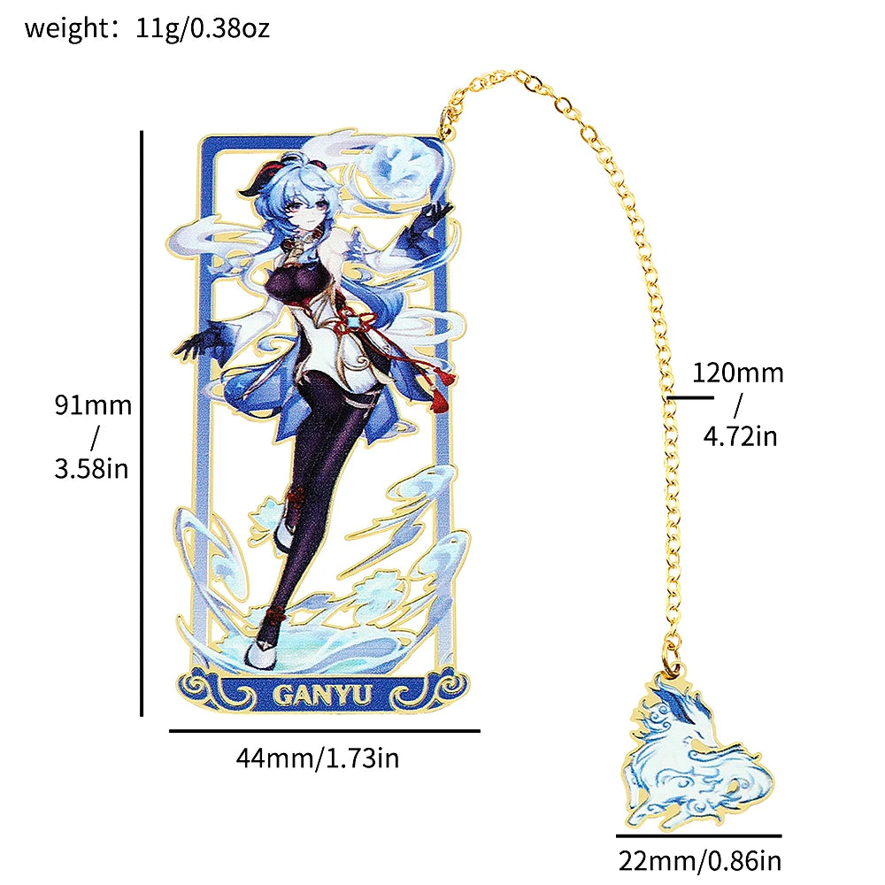 26 Styles Delicate Genshin Impacts Figure Creative Metal Bookmarks for Books Lover Gifts Game Fans Collection for Friends