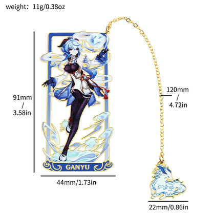 26 Styles Delicate Genshin Impacts Figure Creative Metal Bookmarks for Books Lover Gifts Game Fans Collection for Friends
