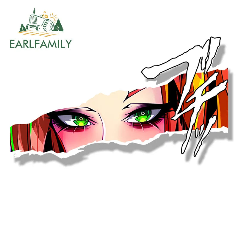 EARLFAMILY Ahegao Uzaki Tsuki Fanart Car Sticker Hot Anime Waifu Decal Chibi Big Head Peek Girl Graffiti Cartoon Slap Stickers