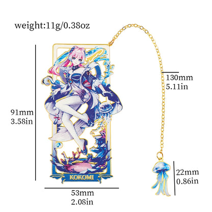 26 Styles Delicate Genshin Impacts Figure Creative Metal Bookmarks for Books Lover Gifts Game Fans Collection for Friends