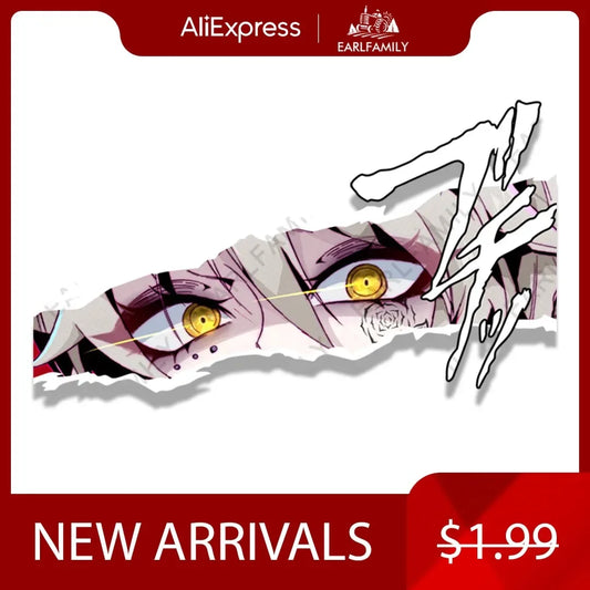 EARLFAMILY Tattooed Girl Artoria Pendragon Fanart Peeker Car Sticker Sketch Decal JDM Cartoon Graffiti Stickers Car Wrap