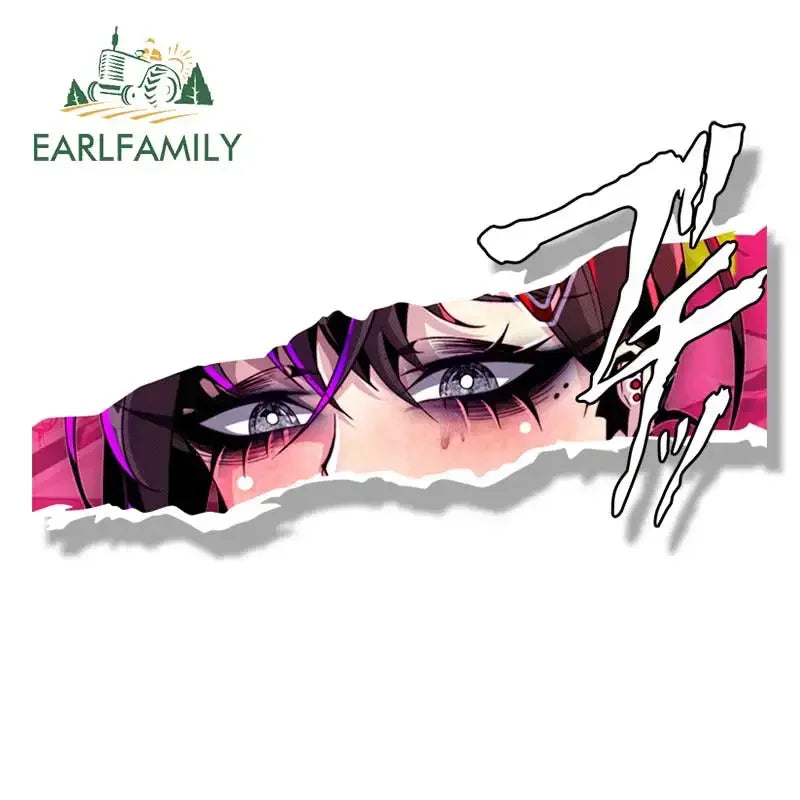 EARLFAMILY Gothic Kobeni Fanart Car Sticker Anime Sketch Waifu Decal JDM Tattoo Ahegao Girl Graffiti Peek Stickers