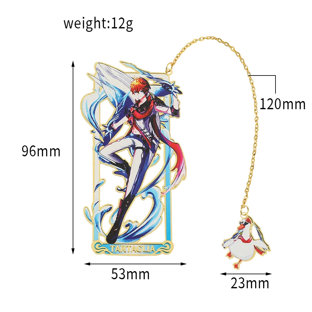 26 Styles Delicate Genshin Impacts Figure Creative Metal Bookmarks for Books Lover Gifts Game Fans Collection for Friends