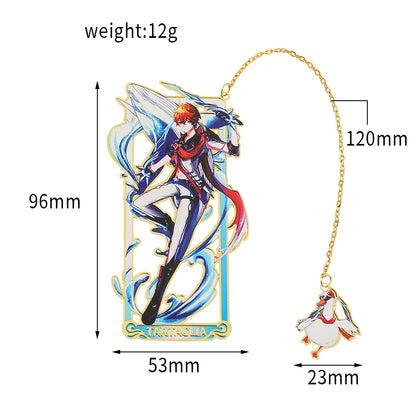26 Styles Delicate Genshin Impacts Figure Creative Metal Bookmarks for Books Lover Gifts Game Fans Collection for Friends