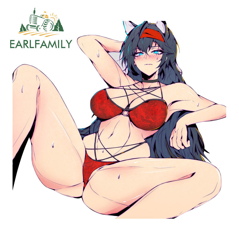 EARLFAMILY Blaze Arknights Fanart Car Sticker Sexy Waifu Pin Up Girl Decal Anime Sketch JDM Cartoon Graffiti Stickers