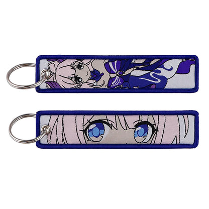 Genshin Impact Embroidered Keychain – Fashion Key Tag for Cars, Motorcycles, Bags & Backpacks, Key Ring