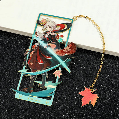 Genshin Impact Metal Bookmark – Elegant Anime Page Marker, Collectible Gift for Book Lovers & Fans