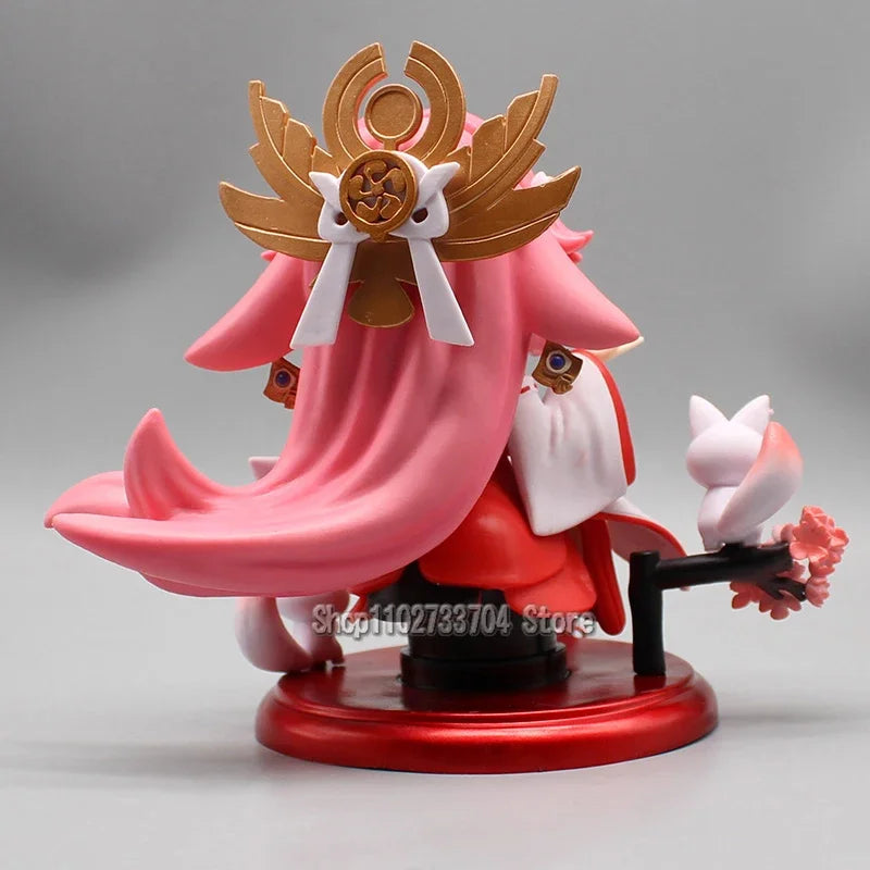 Cute Genshin Impact Figures Yoimiya Raiden Shogun Naganohara Yoimiya Yae Miko Action Figures Q Version Anime PVC Model Toys Gift