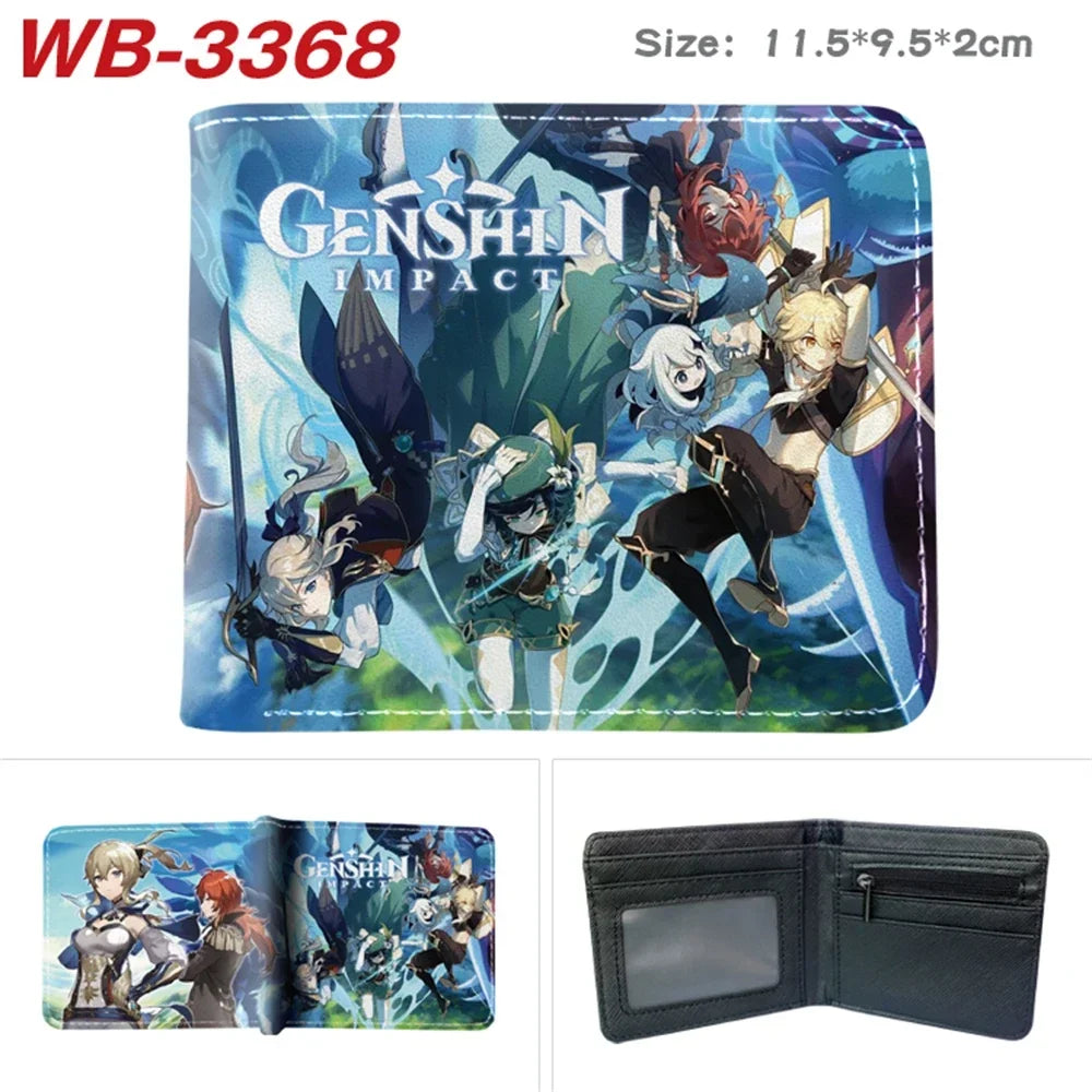Lisa Anime Figures Hot Game Genshin Impact Wallet for Boys and Girls Short Purse with Credit Card Holder