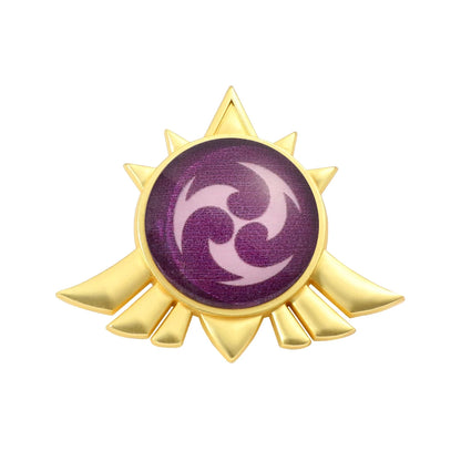 Genshin Impact Brooch – Luminous 7 Element Vision Badge, Metal Anime Pin Prop for Cosplay, Collectible & Gifts