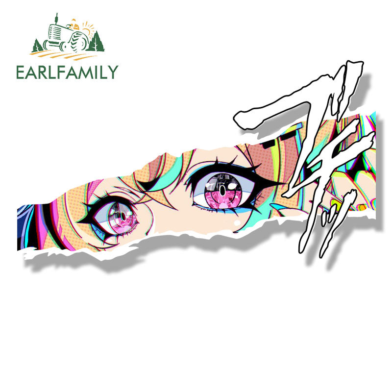 EARLFAMILY Streetwear Fuwawa Abyssgard Fanart Car Sticker Hololive Sketch Waifu Decal Gothic Punk Girl Peek Stickers Car Wrap