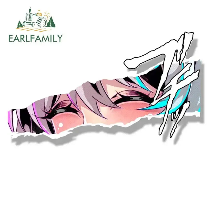 EARLFAMILY Cartoon Gyaru Tsuki Uzaki Fanart Car Sticker Sketch Waifu Decal JDM Graffiti SUGOI DEKAI Stickers Car Accessories