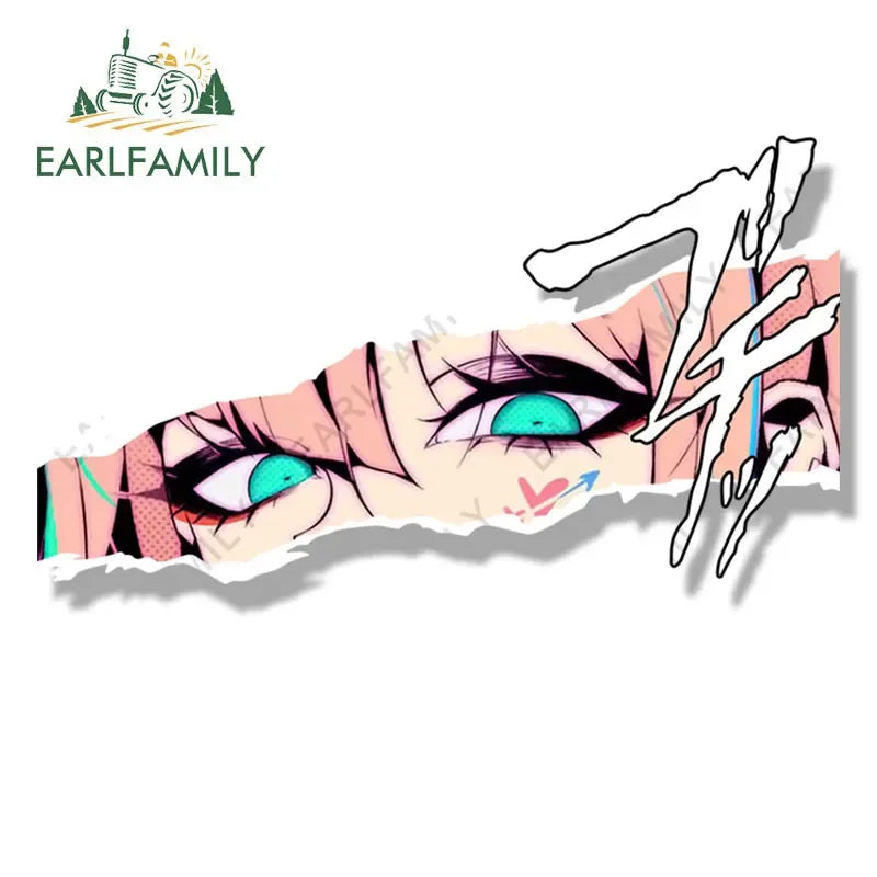 EARLFAMILY Bunny Girl Zero Two Fanart Peeker Car Sticker Anime Sketch Decal JDM Cartoon Peek Girl Graffiti Stickers Car Wrap