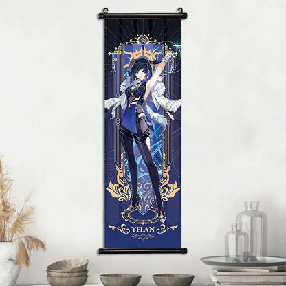 Genshin Impact Poster – Canvas Wall Art Scroll Painting, Hot Game Prints for Home Decoration