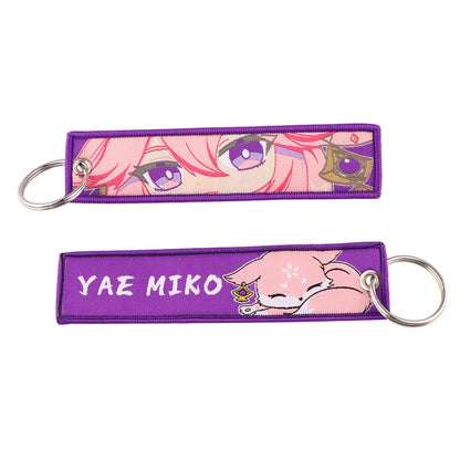Genshin Impact Embroidered Keychain – Fashion Key Tag for Cars, Motorcycles, Bags & Backpacks, Key Ring