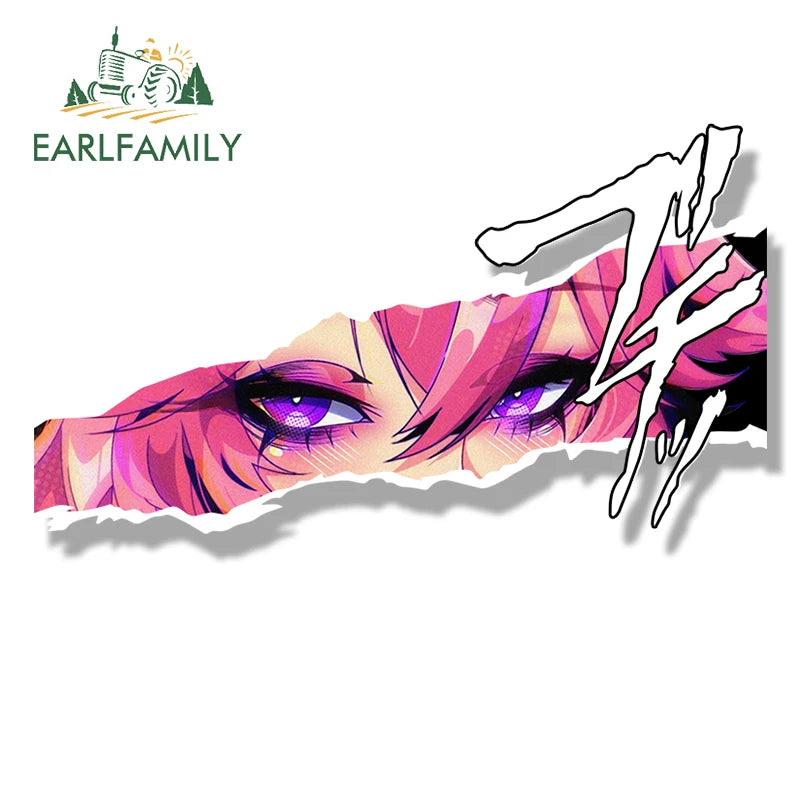 EARLFAMILY Bathrobe RaidenShogun YaeMiko Fanart Car Sticker Genshin Impact Waifu Decal Graffiti Cartoon Peek Girl NSFW Stickers