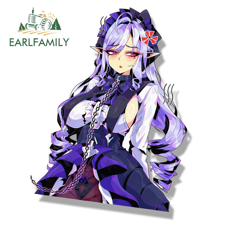 EARLFAMILY Ahegao Pant Vivian Fanart Car Sticker Zenless Zone Zero Sketch Waifu Decal JDM Funny Peek Girl Graffiti Slap Stickers