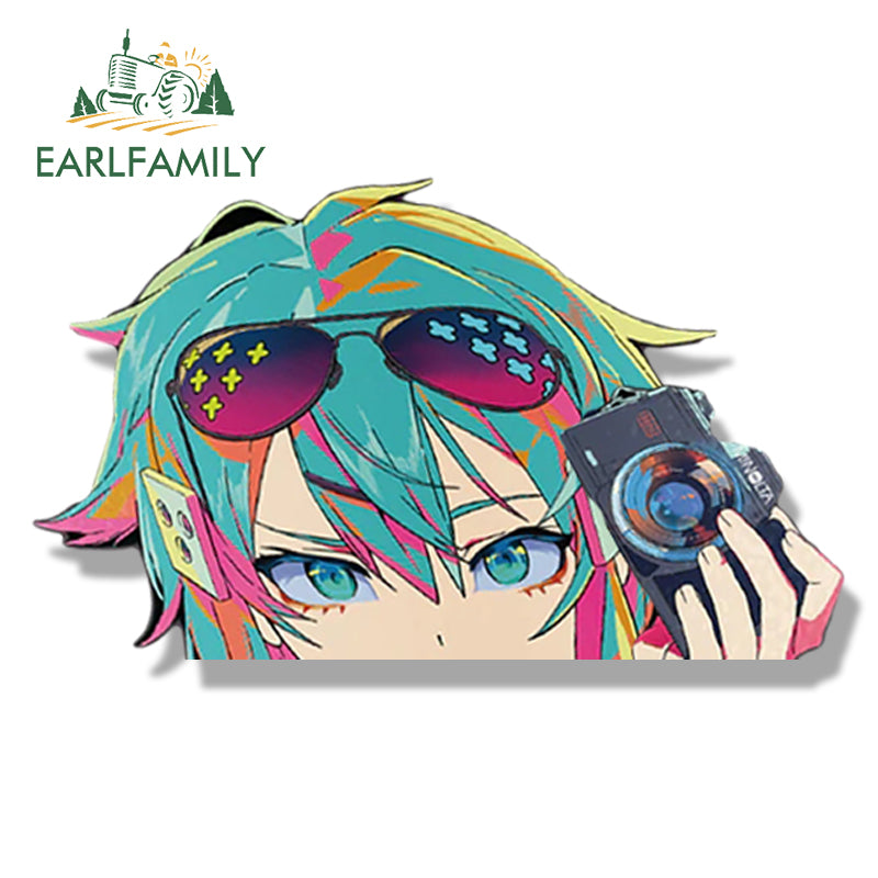 EARLFAMILY Streetwear Asada Shino Fanart Car Sticker Anime Sketch Waifu Decal JDM Cartoon Peeker Girl Stickers Car Wrap