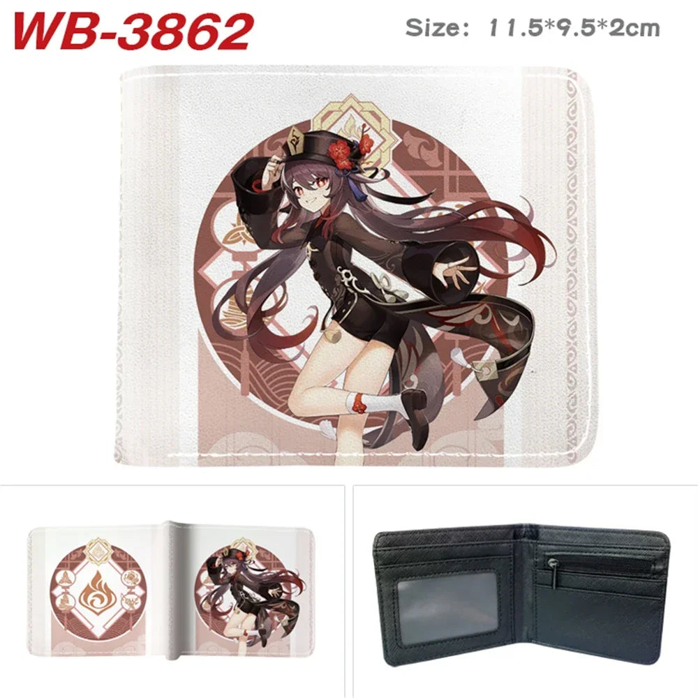 Lisa Anime Figures Hot Game Genshin Impact Wallet for Boys and Girls Short Purse with Credit Card Holder