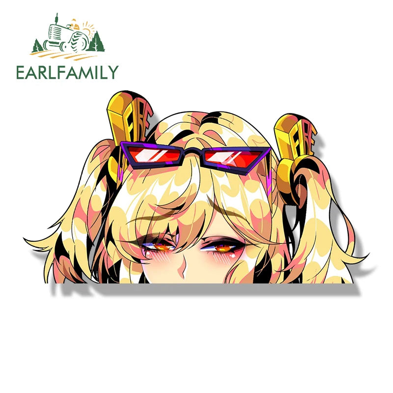 EARLFAMILY Shaking Burnice Fanart Car Sticker Zenless Zone Zero Bartender Waifu Decal Racing Graffiti Cartoon Peek Girl Stickers
