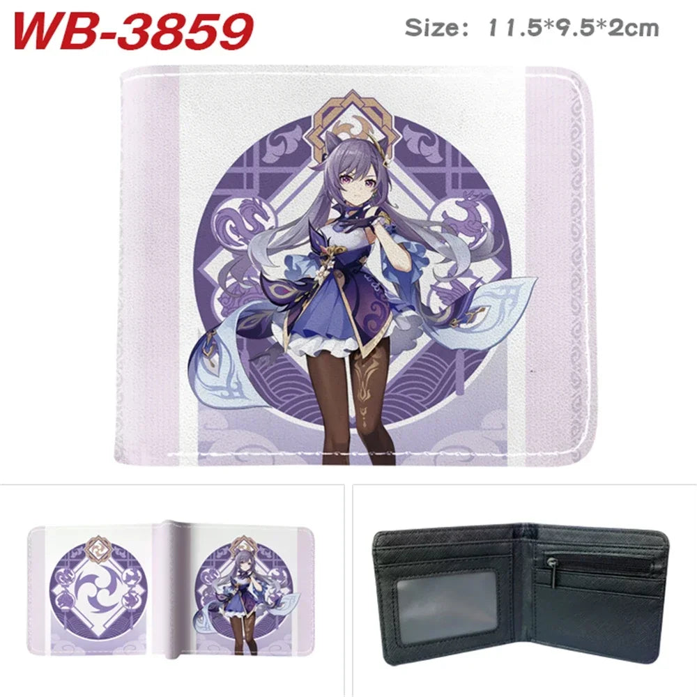 Lisa Anime Figures Hot Game Genshin Impact Wallet for Boys and Girls Short Purse with Credit Card Holder