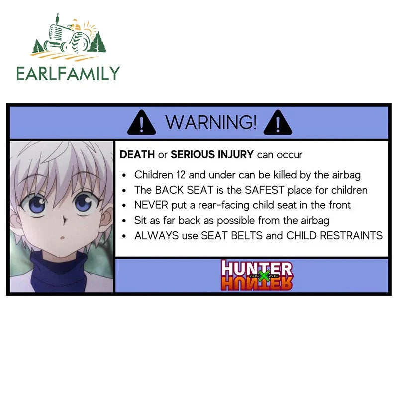 EARLFAMILY 13cm x 7.3cm Cartoon Girl Car Stickers for Warning Slap Stickers Anime Vinyl Car Window Bike Decal Car Accessories