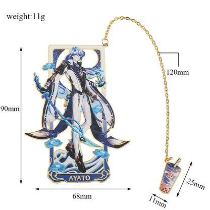 26 Styles Delicate Genshin Impacts Figure Creative Metal Bookmarks for Books Lover Gifts Game Fans Collection for Friends
