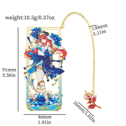 26 Styles Delicate Genshin Impacts Figure Creative Metal Bookmarks for Books Lover Gifts Game Fans Collection for Friends