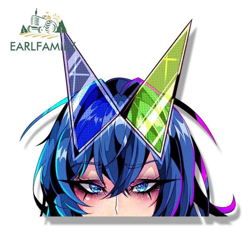 EARLFAMILY Bunny New Jersey Fanart Car Sticker Sketch Waifu Summer Bikini Decal Chibi Big Head Girl Graffiti Slap Anime Stickers