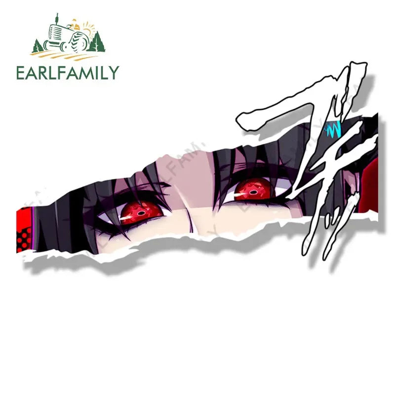 EARLFAMILY Gothic Punk Peeker Girl Car Sticker Fanart Decal Anime Waifu Decal JDM Peek Girl Graffiti Stickers Car Accessories