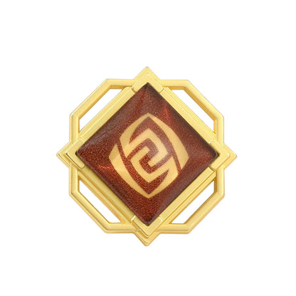 Genshin Impact Brooch – Luminous 7 Element Vision Badge, Metal Anime Pin Prop for Cosplay, Collectible & Gifts