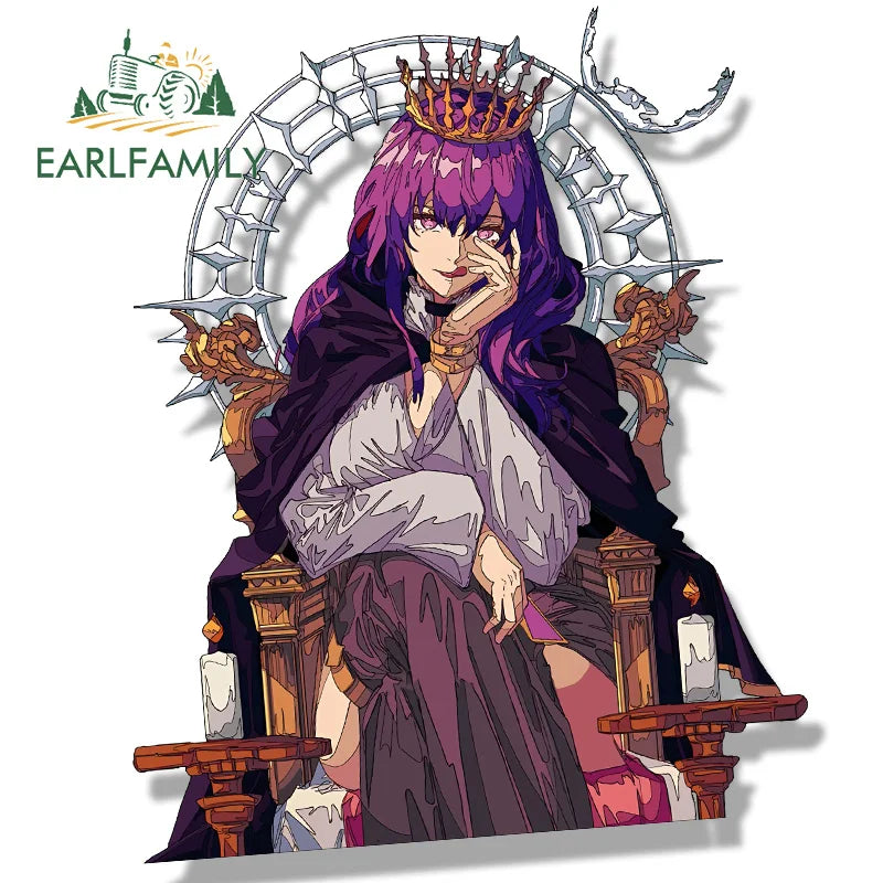 EARLFAMILY Queen Kafka Fanart Car Sticker Chibi Big Head Honkai Star Rail Waifu Decal Cartoon Peek Girl Graffiti Slap Stickers