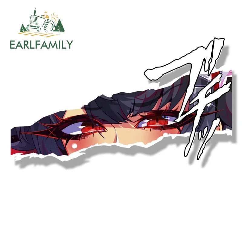 EARLFAMILY Ahegao Gyaru Ellen Joe Fanart Car Sticker Zenless Zone Zero Chibi Big Head Waifu Decal Cartoon Peek Girl Slap Sticker