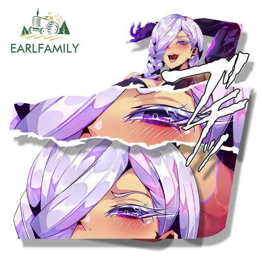 EARLFAMILY Happi Meimei Fanart Car Sticker Anime Chibi Big Head Waifu Decal NSFW Cartoon Peek Girl Ahegao Slap Graffiti Stickers