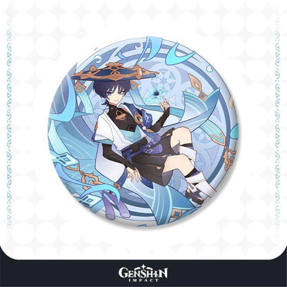 58mm Game Genshin Impact Blooming Festival‌ Tighnari Collei Kaedehara Kazuha Cosplay COSTUME Badge Pin SPTE Tinplate Brooch Prop