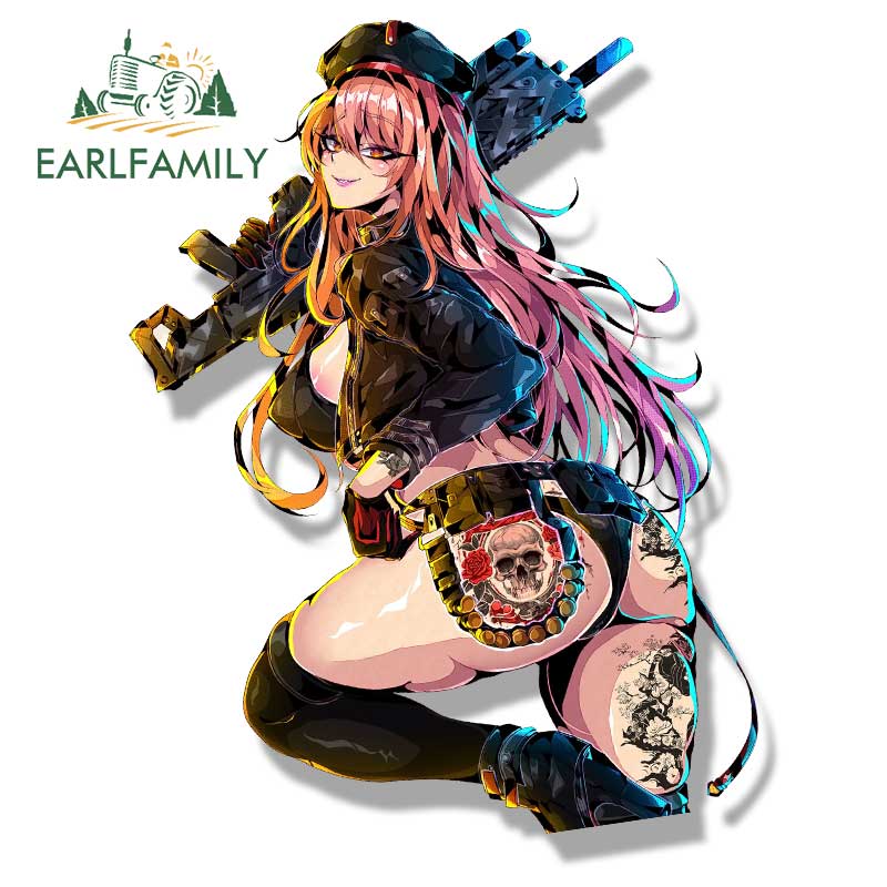EARLFAMILY Gothic Tattoo Rapi Peek Fanart Car Sticker Cartoon Anime Sketch Waifu Decal Peeker Girl Graffiti Stickers Car Wrap
