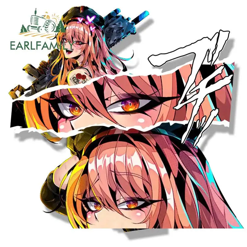 EARLFAMILY Gothic Tattoo Rapi Peek Fanart Car Sticker Cartoon Anime Sketch Waifu Decal Peeker Girl Graffiti Stickers Car Wrap