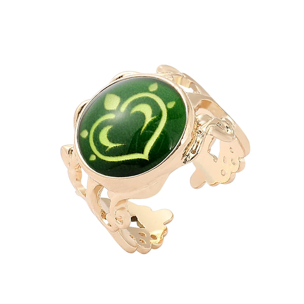 Genshin Impact Eye of God Adjustable Luminous Rings Elegant Vintage Style Jewelry Cosplay Props Clothing Accessories Fans Gifts